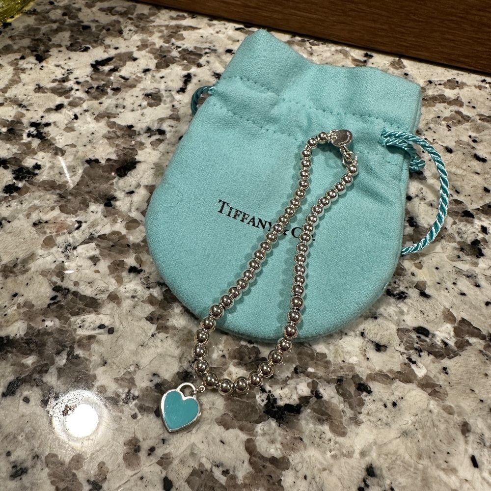 Tiffany & Co. Silver and Blue Heart Bracelet